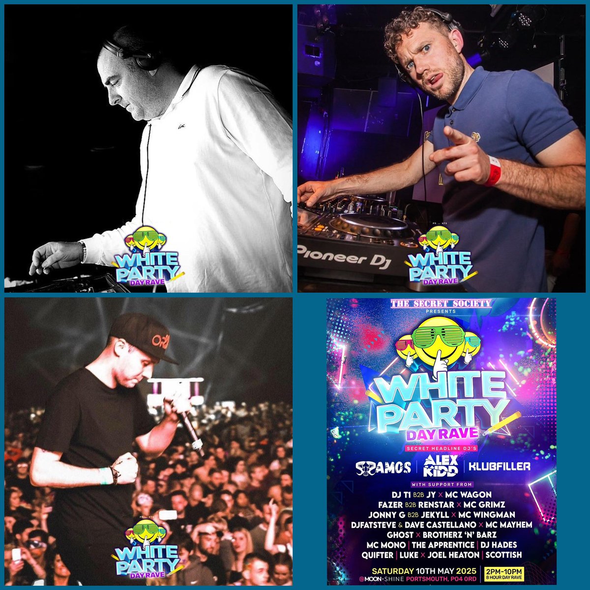 Catch this combo
 Dj Fat Steve &amp; Dave Castellano + Myself at 
The Secret Society Day Rave - Alex Kidd, Klubfiller, Ramos, Supreme + a LOT LOT more 
Date : 10th May 
Location : Portsmouth 

Set to be a stomper of an event down on the south coast! 🤫