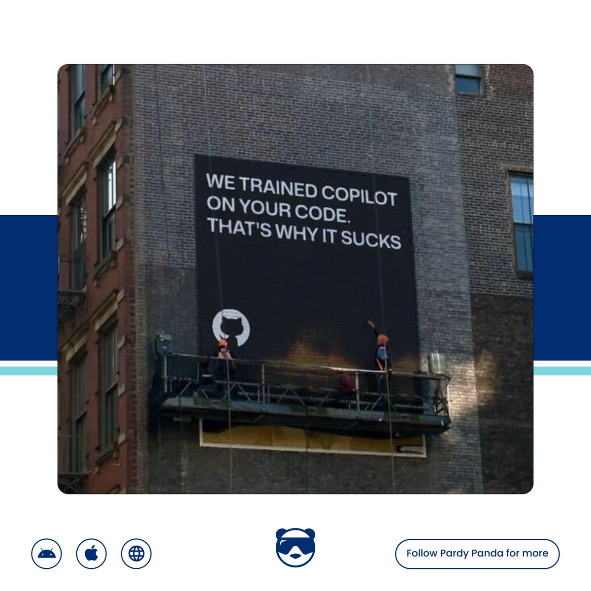 PardyPanda's tweet photo. Follow Pardy Panda Studios for more such memes.
.
.
.
#TechCreativity #PardyPanda #DesignInnovation #TechHumor #MemesForTech #UIUXFun #CreativeTech #DigitalArtistry #FunWithDesign #TechDesign #DesignWithPurpose #PardyPandaMemes https://t.co/QrpftWSc5G