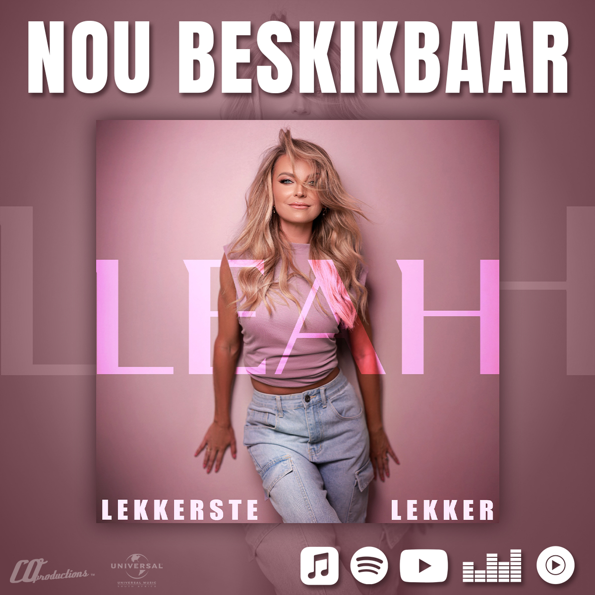 Dis Vrydag en goeie nuus - <a href="/LeahMusiekSA/">Leah</a>  se nuwe enkelsnit Lekkerste Lekker is nou op alle digitale platforms beskikbaar. Maak seker jy luister en sit hom op jou playlist! 

Leah.lnk.to/LekkersteLekker