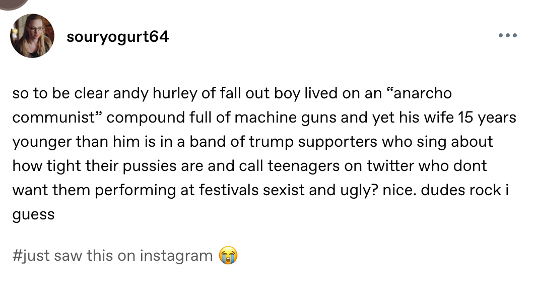 gohandayo334's tweet image. This girl continues to be the most based person in the fob fandom
