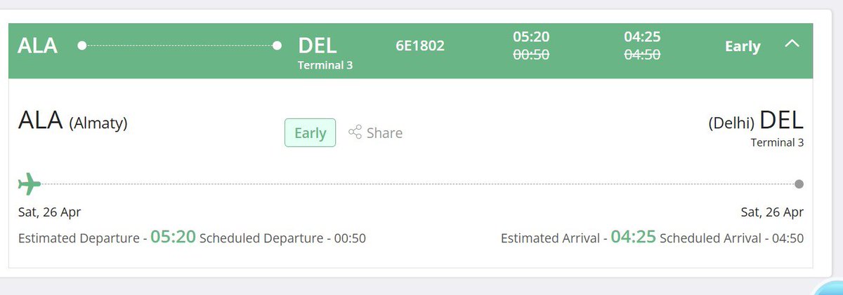 CryptozDevil's tweet photo. @IndiGo6E Dear Indigo we are going to Travel from Almaty Kazakhstan To New Delhi Flight 6E1802 On 26 April 12:50 AM, But now it is showing delayed
Please solve this issue because our visa is going to expire soon.
So provide us another flight if it is going to cancel. https://t.co/lcEtNLGyQu