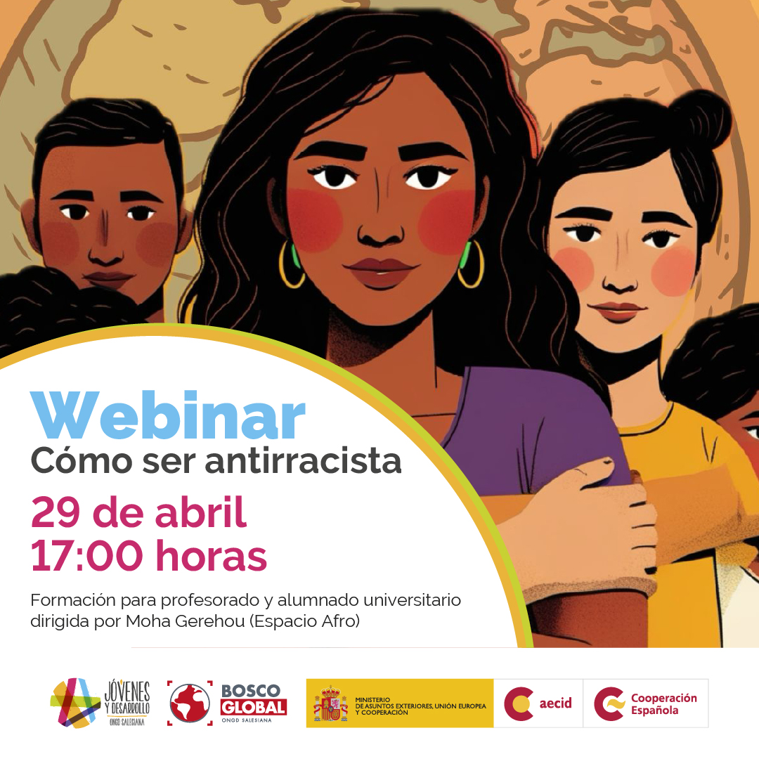 ONGD_JyD's tweet photo. #Webinar gratuito para #profes. Saber reconocer del racismo estructural es el primer paso, pero pasar a la acción es lo que nos llevará hacia una sociedad #antirracista. 💪🏽 Proyecto #EnRÉDateporlaInterculturalidad @BoscoGlobalONGD @AECID_es #GeneracionG https://t.co/1xKNuwkcKV