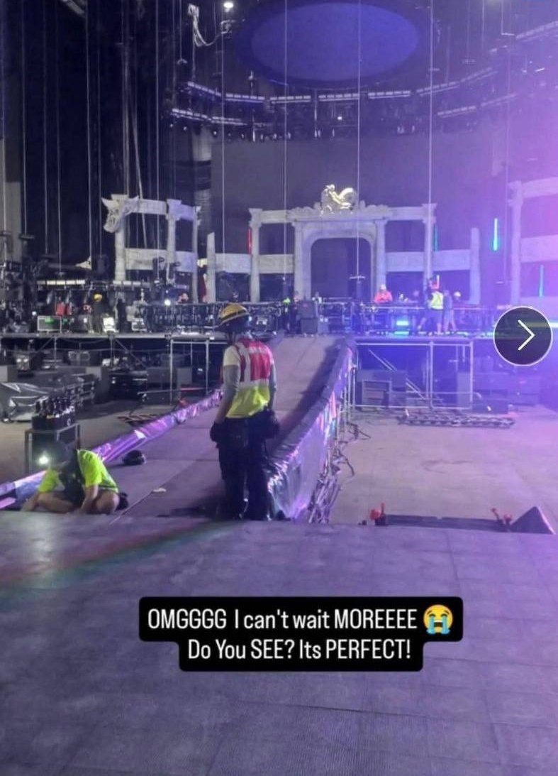 Otro vistazo al montaje del escenario para los shows de Lady Gaga en México 🇲🇽