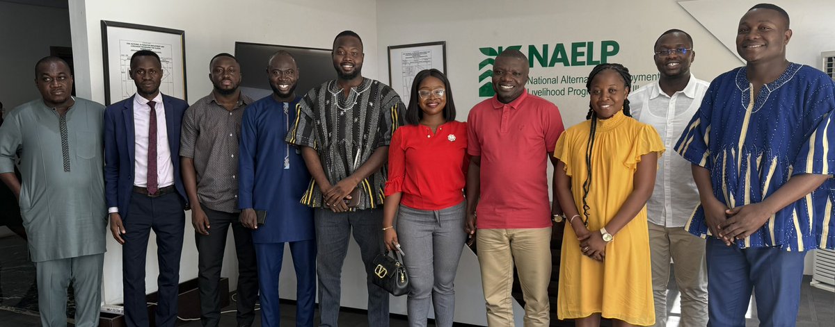 JimmyMawuse's tweet photo. On April 24, I led the GRASAG National Executives to the National Alternative Employment and Livelihood Programme (NAELP). We had a great discussion with Mr. Frank Asare Pedro (National Coordinator) on partnering for sustainable opportunities and development.
#GRASAGNational https://t.co/v69b7Ma2WX