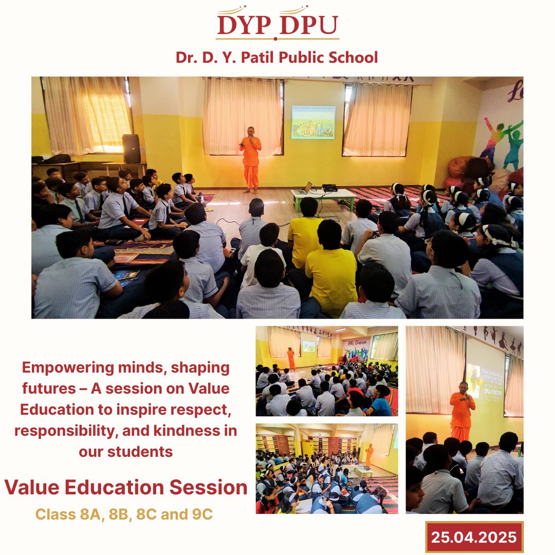 Empowering minds, shaping futures - A session on Value Education to inspire respect, responsibility, and kindness in our students Value Education Session Class 8A, 8B, 8C and 9C                                                        #dpu #dpuunitechsociety#valueeducation