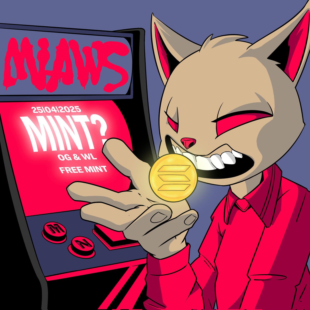 Miaw will minting Today  on SOLANA Chain

Supply: 2222

Date: 25th April 2025
Time: 3pm utc

PRICE
- OG MIAW : FREE  (FCFS)
- WL MIAW : FREE (FCFS)
- MIAW      : 0.019 (FCFS)
- PUBLIC.    : 0.029
You can check your eligibility now at
launchmynft.io/sol/15900
@everyone