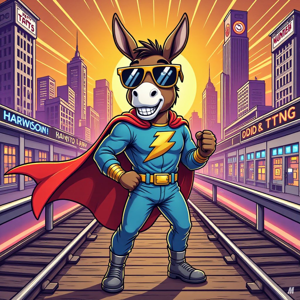GDKMeme's tweet photo. Meet Gold Donkey (GDK):
Half legend. Half chaos. 100% meme-fueled madness.
He doesn’t gallop – he moonwalks.
He doesn’t pump – he stampedes!

Dropped out of crypto school with straight A’s in HODLology and Memeconomics.
Now he’s here to kick charts and chew carrots – and guess what? He’s all outta carrots.

[https://t.co/2dYoT5lvC8]

Not financial advice. Just donkey business.
DYOR before you ride the donkey!

#GoldDonkey #GDK #MemeCoinMadness
#DonkeyOnTheMoon #NoRoadmapNoRules
#DYOR #CryptoComedy #DegensAssemble
#Bitcoin #DOGE #coin 
#CryptoPump #cryptocurrency #PEPE 
#fun