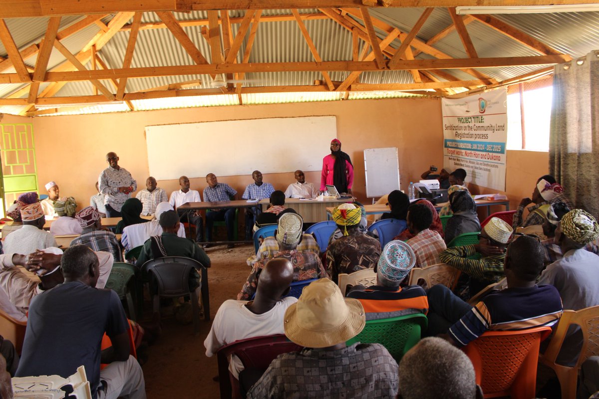 Community land registration and sensitization meeting held at North Horr Marsabit county,whereby an interim committee were selected to coordinate the registration process 
#The Christensen Fund 
#Community land right