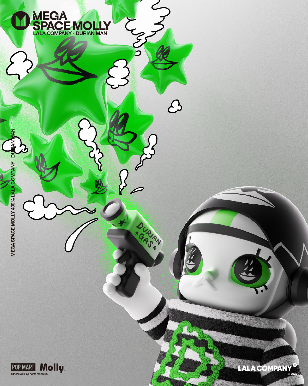 その他 MEGA SPACE MOLLY 400% LALA Durian Man POP MART Mega Space Molly Lala Company Durian Man 400