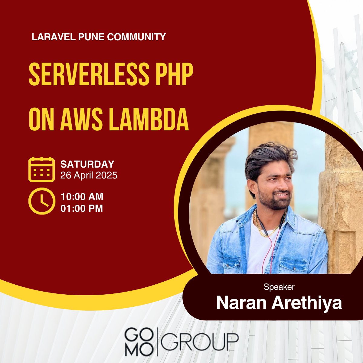 laravel_pune's tweet image. 📢Speaker Announcement:
In tomorrow's meet, Naran will talk about "Serverless PHP on AWS Lambda".
If you have still not registered. Link is in the comment below: 👇
See you tomorrow!
