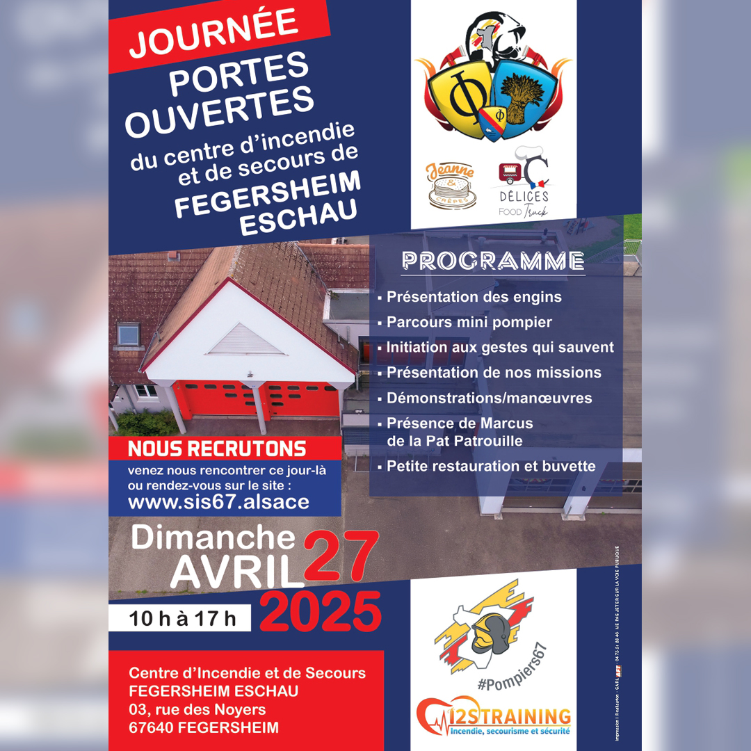 [#PortesOuvertes] 🚒 Ce dimanche 27 avril 2025, journée « portes ouvertes » des #Pompiers67 au centre d’incendie et de secours de #Fegersheim #Eschau #Volontariat #EngagementCitoyen