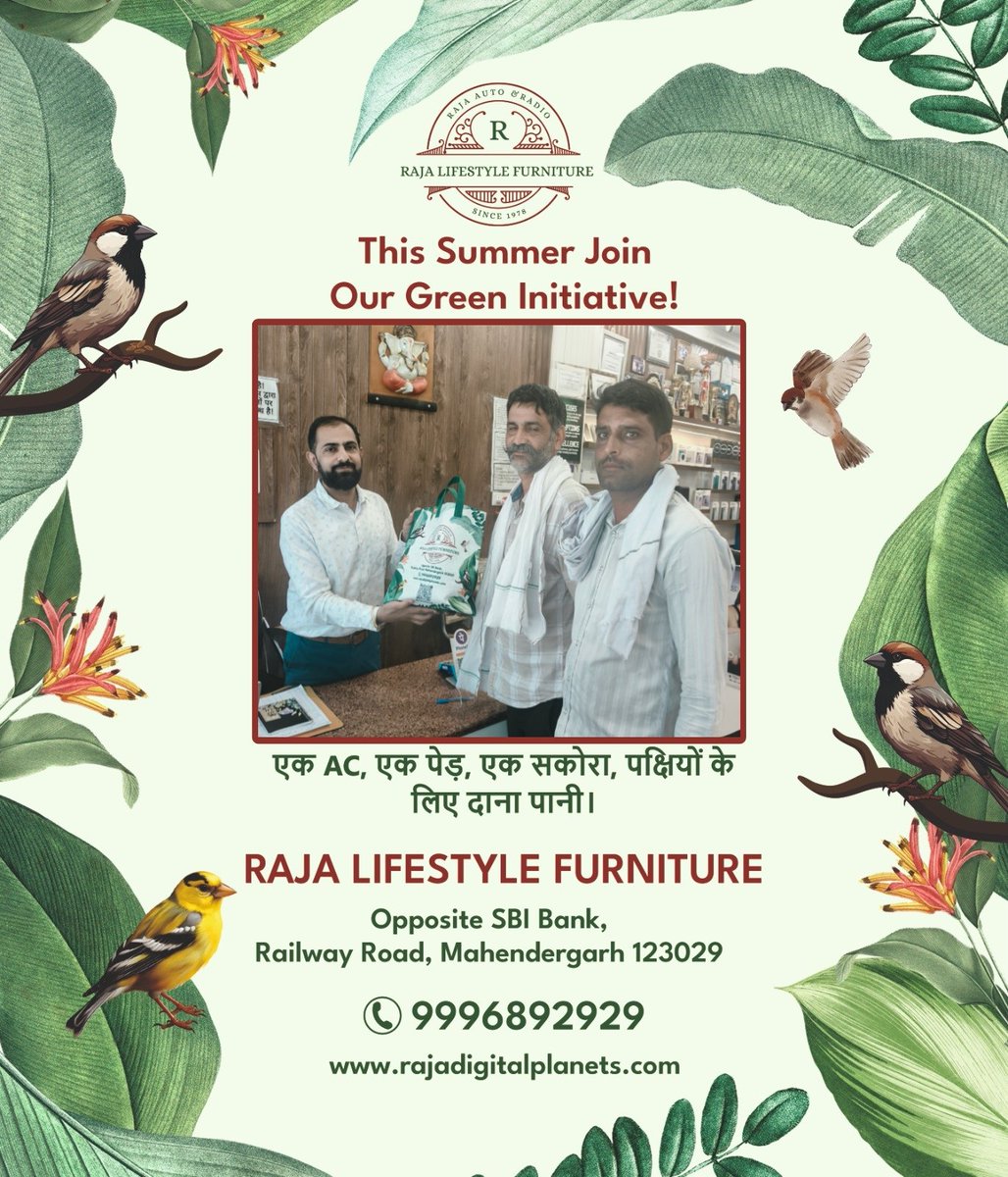 monudreamz's tweet photo. 1 AC, 1 पेड़, 1 सकोरा ओर पक्षियों के लिए दाना पानी।
#Greeninitiative
@byadavbjp @cmohry @PMOIndia @mlkhattar @RaoNarbir https://t.co/unUYAMpKWS