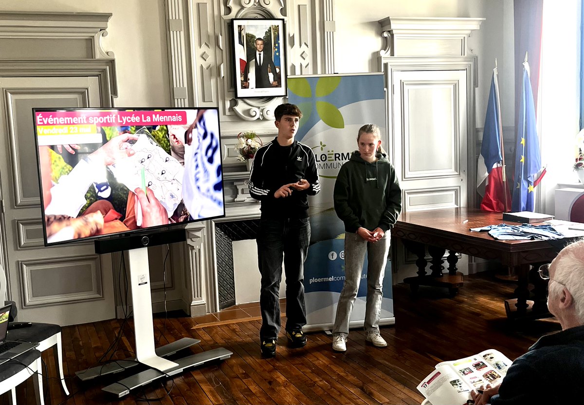Point Presse du Brocéliande Sport Nature jeudi 24 avril : 2 élèves de la spécialité EPPCS, Mathys et Mélodie, ont présenté hier à l'Hôtel de Ville l'événement organisé par leur groupe : un raid aventure à la base du Lac au Duc. 
 #campuslamennais #ploermel