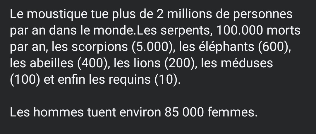AliceMars14's tweet image. Les hommes sont 3ème au classement des prédateurs les plus dangereux. 
Mais 1er prédateurs pour les femmes. 
Je vous laisse ça là, prenez le comme vous voulez.