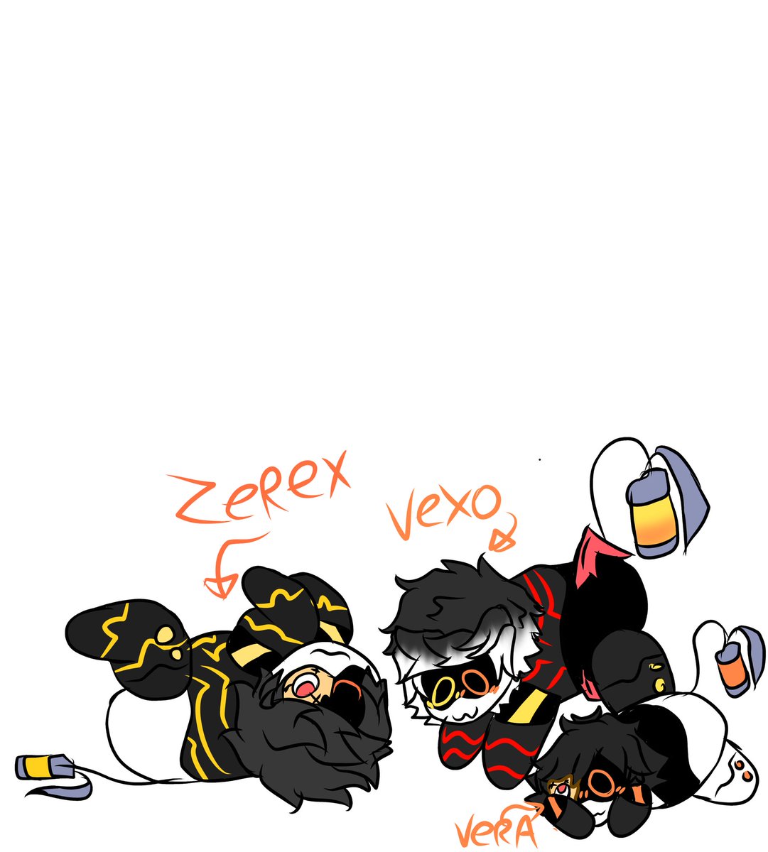 TrashCanvas's tweet photo. The silly childrens of Zero and Vex 
@trashproto  #MDZero #MDVex #MDLoafs #MurderDrones #mdtwt https://t.co/hp3wzWNkFV