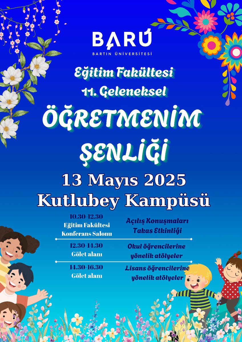 BARU English Language Teaching (@baru_elt) on Twitter photo Sizleri 13 Mayıs Öğretmenim Şenliği ile dolu dolu bir gün geçirmeye davet ediyoruz 💫✨<a href="/BARU_Egitim/">BARÜ Eğitim Fakültesi</a> <a href="/baruedutr/">Bartın Üniversitesi</a> Sizleri 13 Mayıs Öğretmenim Şenliği ile dolu dolu bir gün geçirmeye davet ediyoruz 💫✨<a href="/BARU_Egitim/">BARÜ Eğitim Fakültesi</a> <a href="/baruedutr/">Bartın Üniversitesi</a>