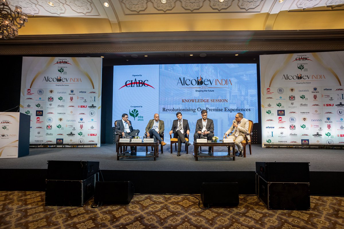 AlcoBevIndia's tweet photo. At #AlcoBevIndia2025, the On-Premise Experiences Panel, led by PS Gill with panelists Amulya Pandit, Vikram Achanta, Ajay Kakkar, and Neeraj Sharma, discussed virtual tastings, the shift from occasion-based to experimentation-driven consumption. https://t.co/xmmGJ5tTpL