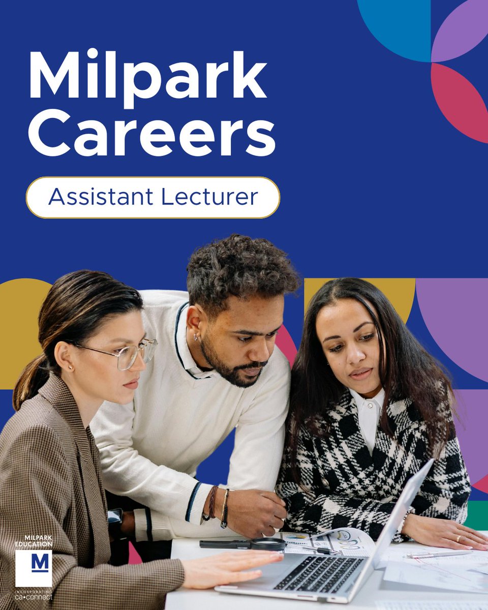 CA_Connect's tweet photo. We are looking for Assistant Lecturers to join our dynamic team starting in July 2025.
๐
Applications close: 6 May 2025โ
๐ Learn more about this position and apply now:https://t.co/yDR4ZKrsAyโ
#milparkeducation #hiring #accountingcareers #assistantlecturer #PGDA https://t.co/32Qu2fb2ey