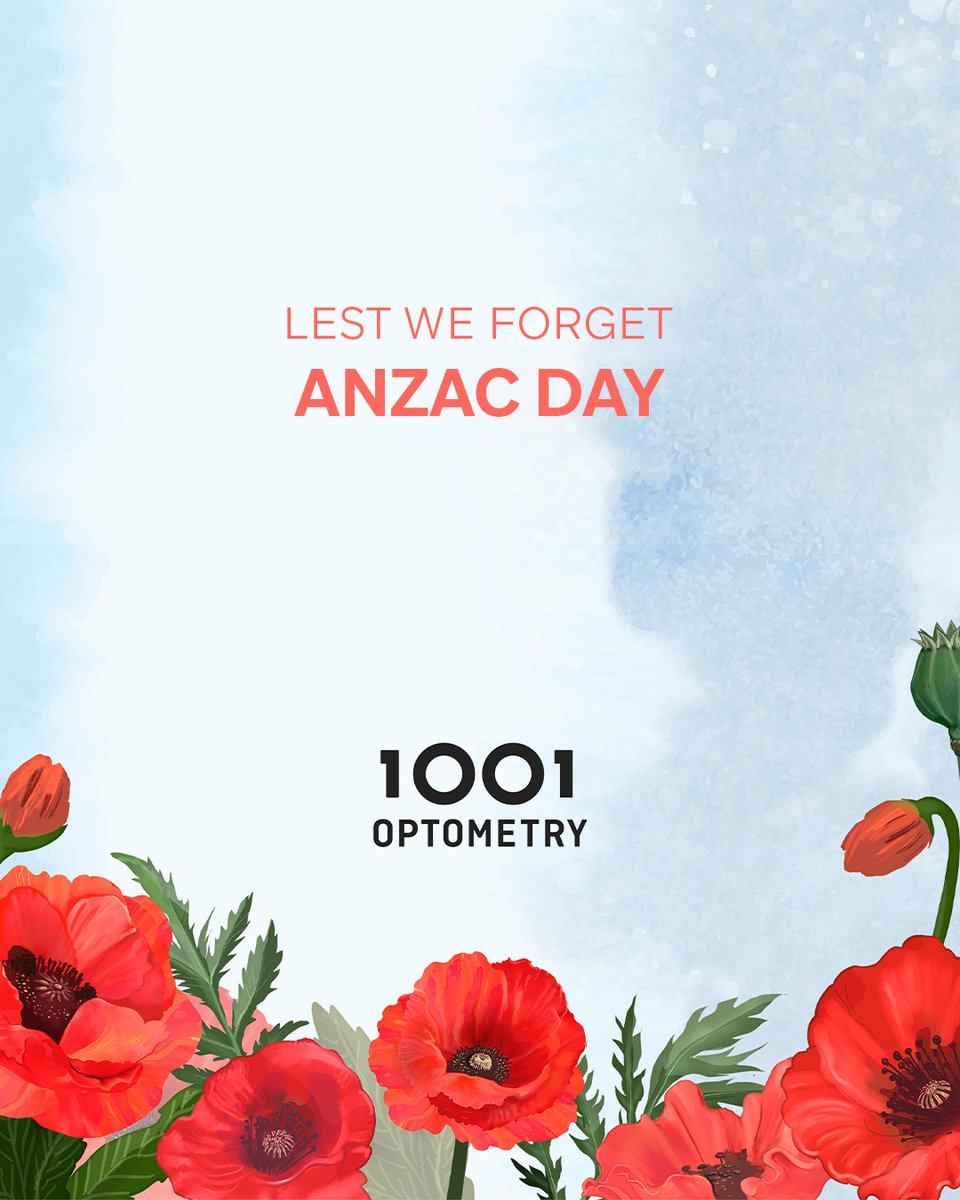 1001Optometry's tweet photo. Today, we pause and close all our stores across NSW in solemn tribute to the courage, service, and sacrifice of those who have served — and continue to serve — our country. Lest we forget.

#1001optometry #Lestweforget #AnzacDay https://t.co/YtVuf609IB