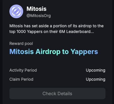 koonlint's tweet photo. 🚀 Want to qualify for the $MITO airdrop? 
Mitosis is rewarding the Top 1000 Yappers on their 6-month leaderboard! 📷@MitosisOrg

Rumor has it the campaign might snapshot on May 3. Don’t miss out! 📷 #MitosisAirdrop👀 https://t.co/Hl3uZxNlJl