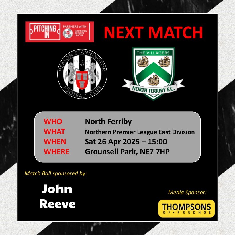 NEXT MATCH

The final league game of the season is upon us! A great chance to reflect upon what we’ve achieved in our historic first season at this level - see you there!

🎟️ heatonstan.co.uk/tickets
