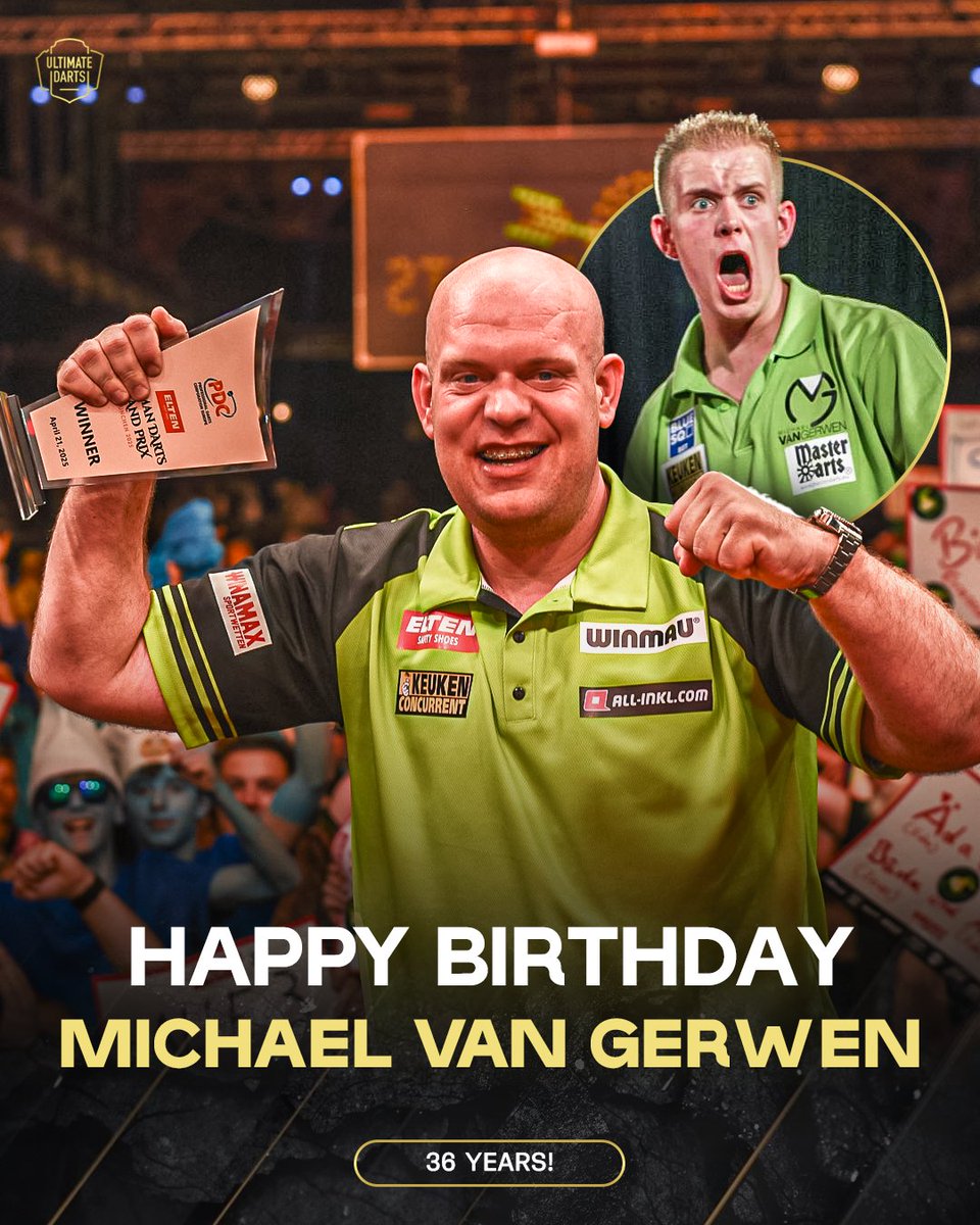 UltimateDarts's tweet image. ๐๐๐ฃ๐ฃ๐ฌ ๐๐๐ฅ๐ง๐๐๐๐ฌ, ๐ ๐ฉ๐! ๐ฏ From wonderkid to multiple-time world champion โ Michael van Gerwen turns 36 today. Drop your favourite MVG moment below! ๐๐