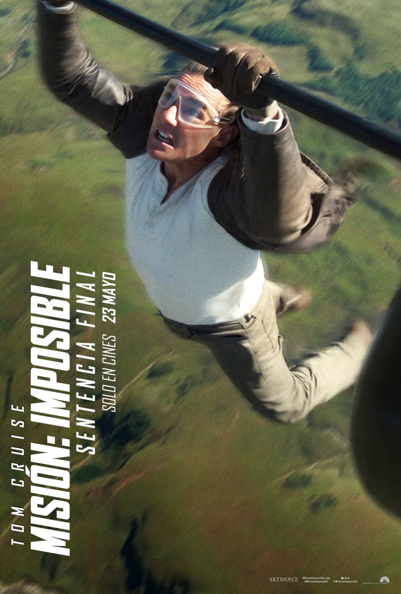 Primeros pósters españoles para 'MISIÓN IMPOSIBLE: SENTENCIA FINAL'. Comenzamos con Tom Cruise por todo lo alto. 
Estreno en cines: 23 de mayo <a href="/paramount_spain/">Paramount Pictures Spain</a>