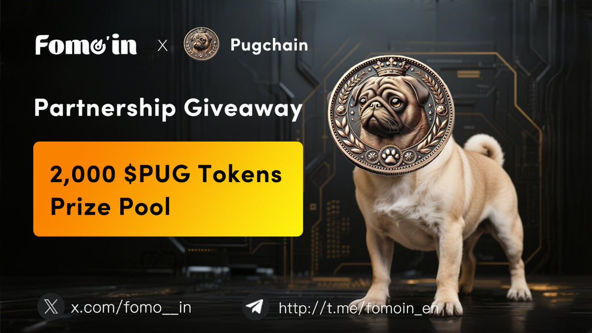👏 #Fomoin new #Partnership with <a href="/pugchain_/">Pugchain</a>

🎁 Prize Pool: 2,000 $PUG Tokens / 10 Winners

✅ RT &amp; Tag 3 Friends 
✅ Follow <a href="/Fomo__in/">Fomoin</a> &amp; <a href="/pugchain_/">Pugchain</a>
✅ Join t.me/pugchain &amp; t.me/fomoin_en
✅ Leave your #BSC address below ⤵️

⭐️Join Pugchain community to say