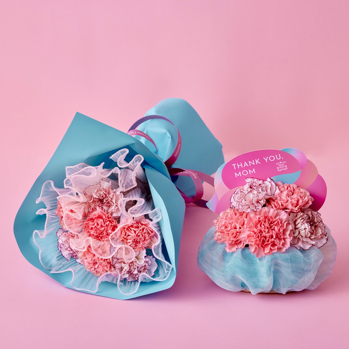 母の日 のフラワーギフト 幸福感いっぱい、ふっくらしたピンクの花に