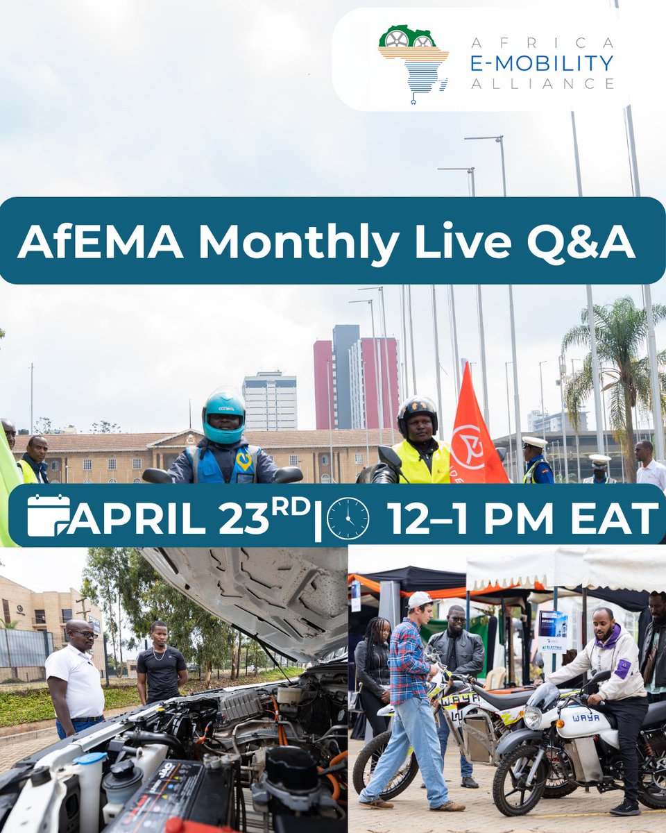 AfricaEma's tweet image. 🔑 Key Takeaways from AfEMA’s Live Q&amp;amp;A 
🚗 30K+ EVs on the road 
⚡ Tax breaks &amp;amp; SEZs powering local assembly
🔋 Battery tech = Africa’s edge
🛠️ Challenges: Capital, infrastructure, skills
🌍 IFC backing the full EV value chain
Africa is moving ⚡🌱
#AfEMA #EVRevolution