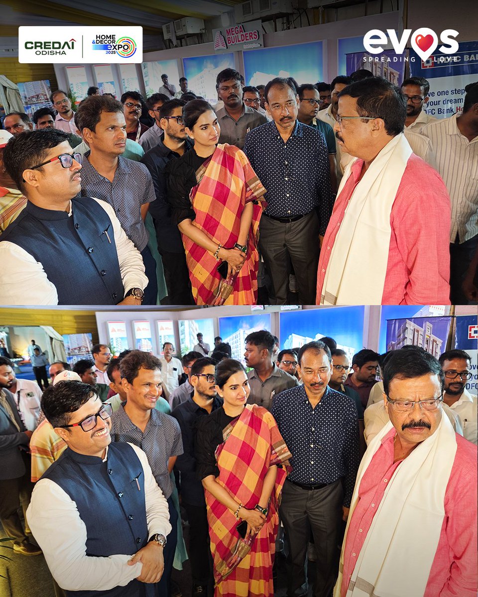 EvosBuildcon_'s tweet photo. An honour to host Shri @sureshpujariofc, Hon’ble Minister of @rdmodisha , at the Evos pavilion during the #HomeAndDecorExpo2025.
His presence and kind words reaffirmed our mission to build thoughtfully and boldly for Odisha’s future.
#EvosBuildcon #CREDAIOdisha #OdishaRealEstate https://t.co/vC6tiFYexL