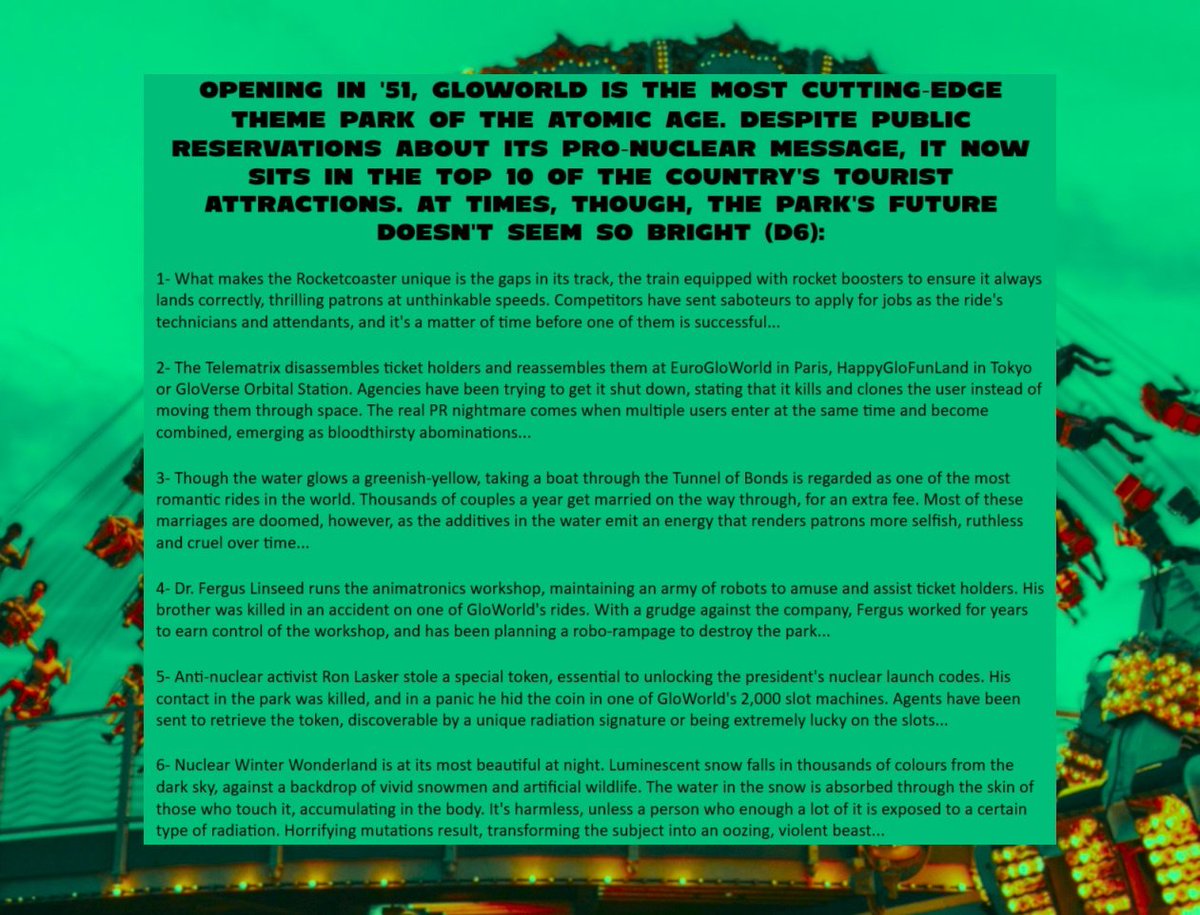 GloWorld #ttrpg #atompunk #sf #tourist #adventure #fun #suspense #danger #nerd #fun #rpg #themepark #sciencefiction #raygun
patreon.com/GrapplingHooks