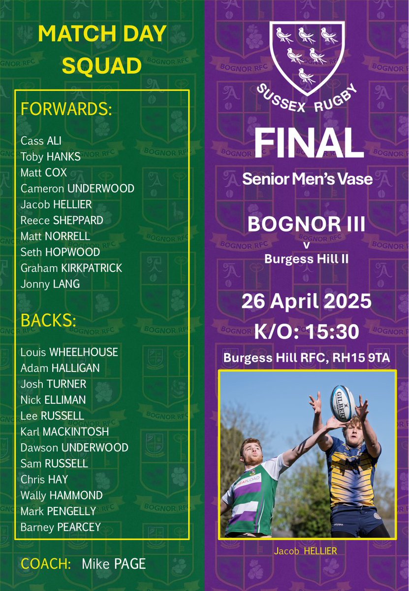 BognorRFC's tweet photo. @BognorRFC 3's are in the @SussexRFU Seniors Vase Final, tomorrow! π
Somehow still standing (just), and ready to go for the last time this season.
And to our supporters; come for the rugby, stay for the chaos!
Up the 3s! πππ€
#BognorRFC #SussexRFU #VaseFinal #COYB #UpThe3s https://t.co/2ZL4mdfv2T