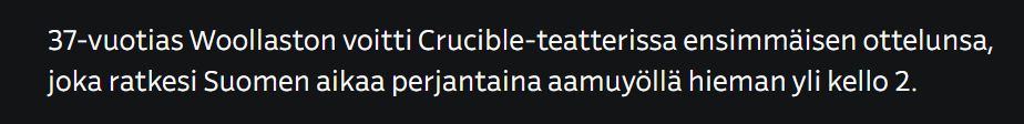 Ajankäytöllisesti taisi kuitenkin olla hyvä ratkaisu tyytyä viikonloppujen ilmaislähetyksiin. Selbykin ulos, kolme isoa kalaa tippui ensimmäisellä kierroksella. Ohhoh. Kaavio muuten mahdollistaa unelmafinaalin Rocket-Trump. Sitä odotellessa. #snooker
yle.fi/a/74-20157999