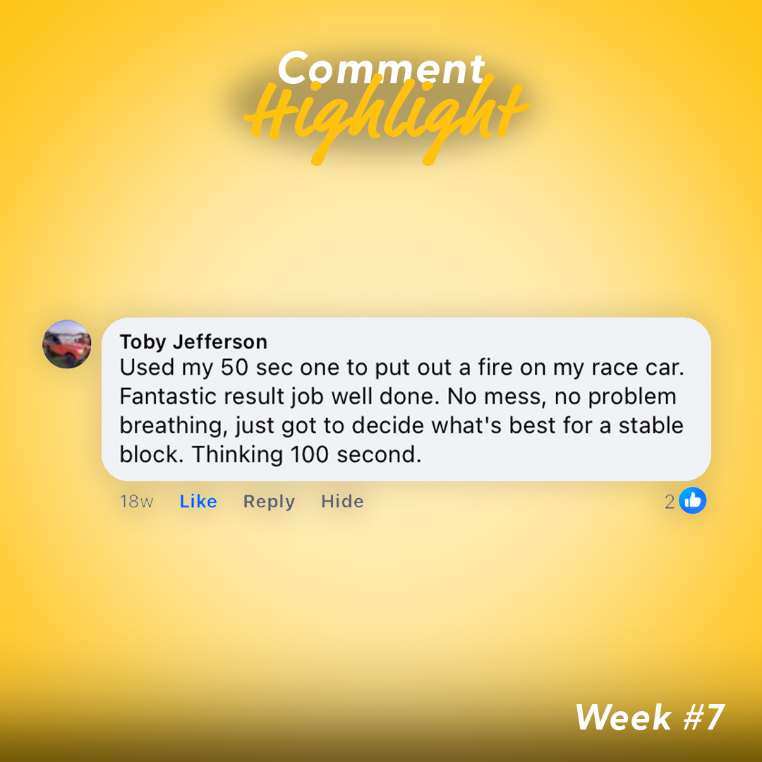 FireSafetyStick's tweet image. 🔥 Comment Highlight – Week #7!

Toby Jefferson used the 50-sec Fire Safety Stick on his offroad race car—no corrosive mess, no breathing issues, and fire out fast. Now he’s eyeing the 100-sec version! 🏁🧯

#FireSafetyStick #RaceCarSafety #CommentOfTheWeek #FireProtection