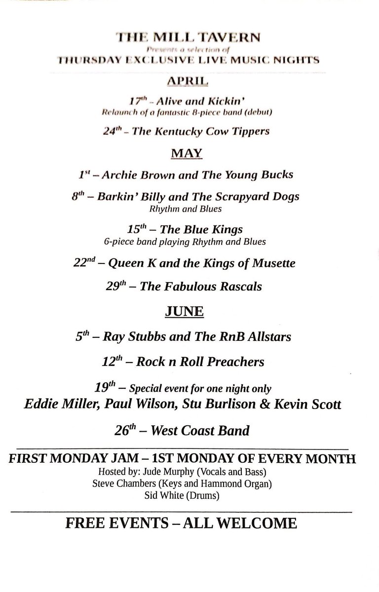 #MayDay #MayDay #MayDay The Young Bucks return to The Mill Tavern, Hebburn, NE31 2EU Thursday 1st May from 8:30pm &amp; it’s free! Check out the fabulous acts they have lined up. Pls RT thanks! <a href="/NewcastleAudio/">NewcastleAudio</a> 
<a href="/JoWhereToGo/">Jowheretogo 🗨</a>  @RockingMagpie <a href="/NovaradioNE/">Nova Radio N E</a> <a href="/craftbeerncl/">Craft Beer Newcastle</a> <a href="/NETheatreGuide/">NETheatreGuide</a>