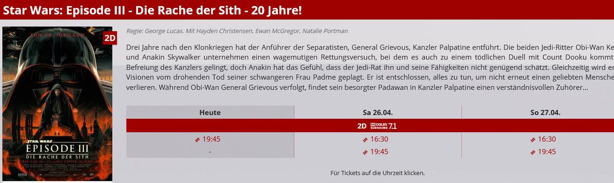 Es ist soooo schade. Da läuft es mal im Kino und ich hab keinen, der mitkommen würd. So ein Mist.