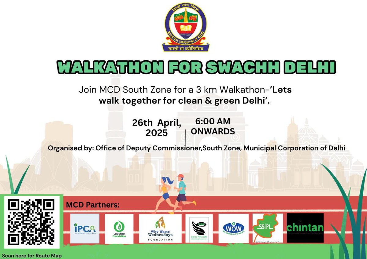 DC SOUTH ZONE (@dcsouthzone) on Twitter photo "Join the Walkathon for #SwachhDelhi! South Zone MCD invites you to walk for cleanliness, awareness & a healthier city. LetтАЩs stride together towards a cleaner tomorrow! #SwachhBharat #CleanDelhi #MCDSouthZone <a href="/AshwaniKumar_92/">Ashwani Kumar</a> <a href="/MCD_Delhi/">Municipal Corporation of Delhi</a> <a href="/SBM_MCD/">Swachh Survekshan MCD</a> " "Join the Walkathon for #SwachhDelhi! South Zone MCD invites you to walk for cleanliness, awareness & a healthier city. LetтАЩs stride together towards a cleaner tomorrow! #SwachhBharat #CleanDelhi #MCDSouthZone <a href="/AshwaniKumar_92/">Ashwani Kumar</a> <a href="/MCD_Delhi/">Municipal Corporation of Delhi</a> <a href="/SBM_MCD/">Swachh Survekshan MCD</a> "
