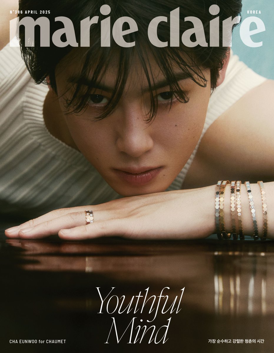 Chaumet's tweet photo. Bee de Chaumet shines on Chaumet Global Brand Ambassador #ChaEunWoo, gracing the cover of Marie Claire Korea’s latest issue.

Fashion Editor -  Jisu, Kim
Features Editor -  Sunhee,Kim
Photographer - Jongha,Park
Styling -  Hyeim, Im
Hair -  Iljung, Lee
Makeup -  Sooyeon,Kim
Nail -  Suzy, Kim
Set Design -  Seoyun, Choi

#BeedeChaumet #Chaumet