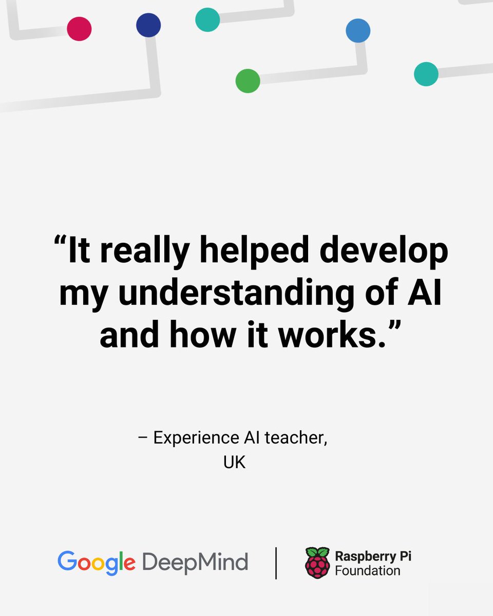 #ExperienceAI is a free programme for teachers, giving you the confidence and tools to bring AI to life in your classroom.

✅ Ready-to-use resources
✅ Flexible and easy to fit into your schedule
✅ No technical experience required

Explore now 🔗 rpf.io/expai-resource…
