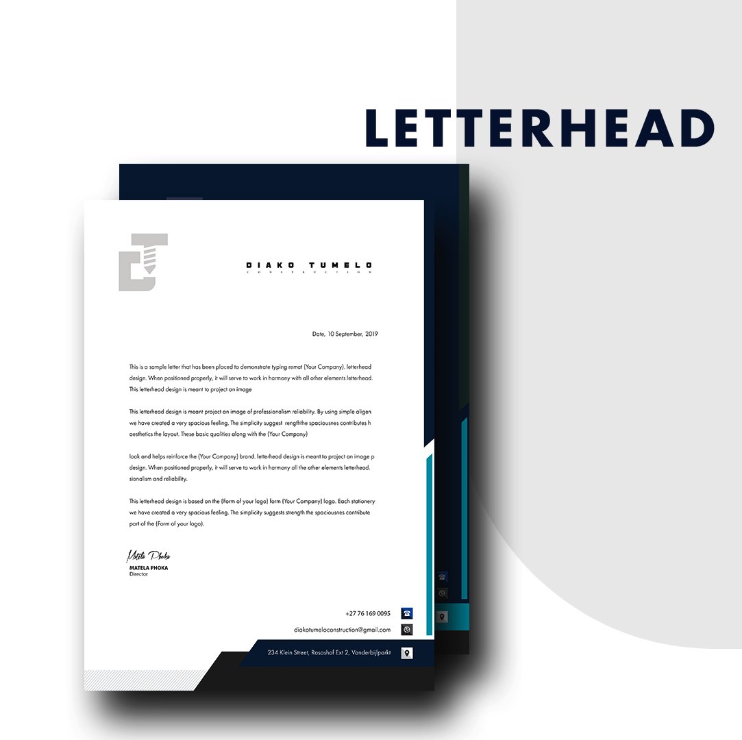 ARTAGO_STUDIOS's tweet image. 🏗️ Bold Identity
Diako Tumelo Matela Construction&apos;s new logo: steel meets style, blueprints become brands. 💼✨ 

Crafted by @artagostudios,🔨 Laying concrete or crafting vision, your brand deserves strength.

🚧 Build your brand?
📩 DM @artagostudios.

#LogoDesign#ArtagoStudios