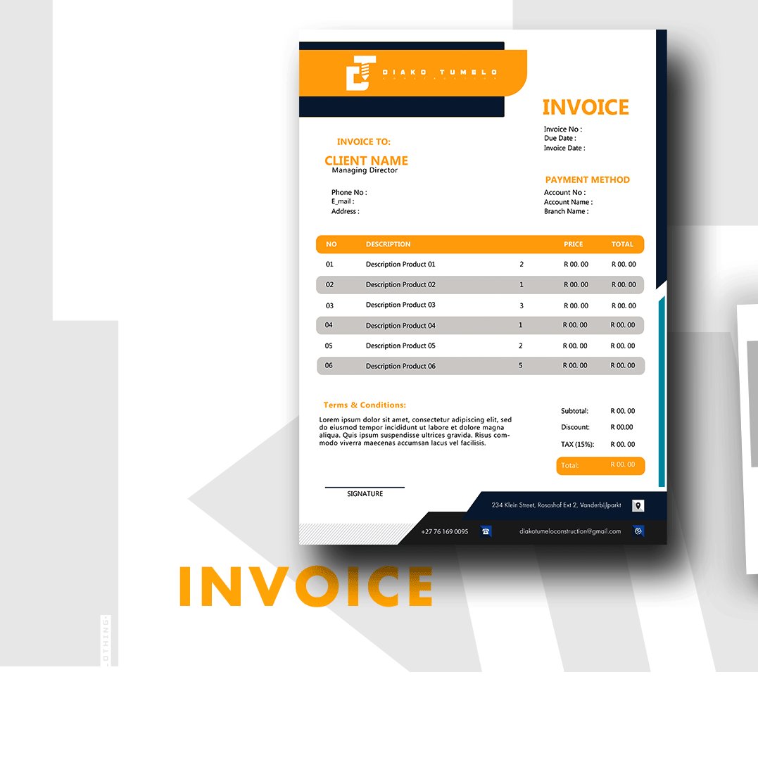 ARTAGO_STUDIOS's tweet image. 🏗️ Bold Identity
Diako Tumelo Matela Construction&apos;s new logo: steel meets style, blueprints become brands. 💼✨ 

Crafted by @artagostudios,🔨 Laying concrete or crafting vision, your brand deserves strength.

🚧 Build your brand?
📩 DM @artagostudios.

#LogoDesign#ArtagoStudios