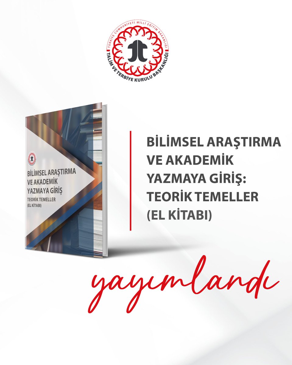 Öğretmenlerin bilimsel araştırma yürütmeye yönelik yeterliklerinin geliştirilmesi amacıyla hazırlanan “Bilimsel Araştırma ve Akademik Yazmaya Giriş: Teorik Temeller (El Kitabı)” yayımlandı. 

Ulaşmak için👉🏻meb.ai/9iQDDp