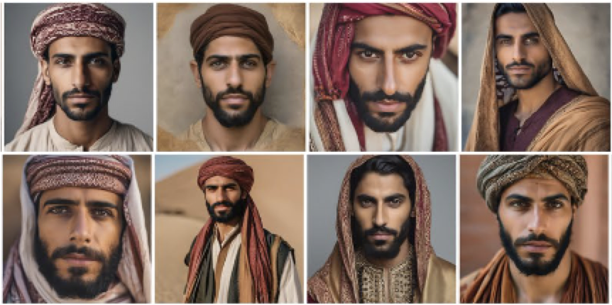 Ever wondered why all AI-generated Middle Eastern men look like Aladdin?👳‍♂️ Beards, Brown skin, Turbans, etc.

Our new Scientific Reports paper shows that Stable Diffusion reinforces gender stereotypes and racial homogenization.
rdcu.be/ejgN5