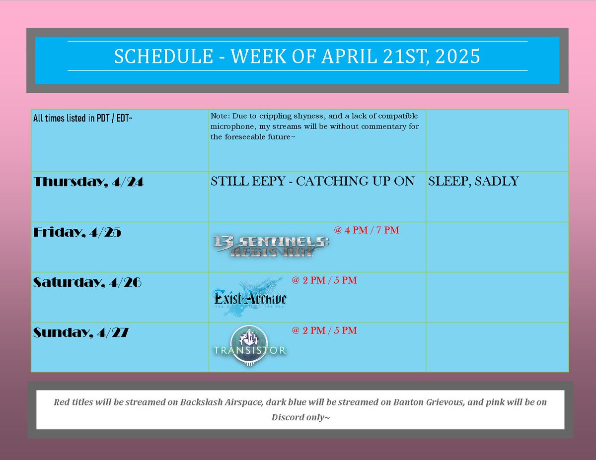 Banton_Grievous's tweet photo. So, so sorry for the radio silence~ Been feeling *extremely* tired for most of the week~ ;~;

Finally on the upswing, I think, so I figured I'd *tentatively* set these plans for the weekend~ Hope you've all been doing well~

Thanks for all your patience with me~ ;~; https://t.co/ywq5iwcR5j