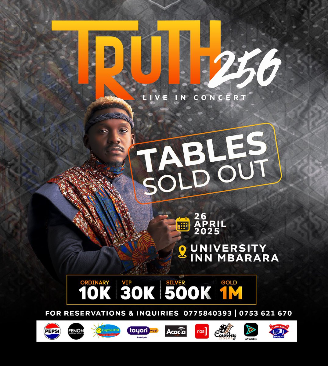 therealTruth256's tweet photo. Much love all the way 🙏, let’s party together tomorrow at Mbarara university inn 🙏💪

#Truth256LiveInConcert 
#26thapirl2025 
#mbararauniversityinn https://t.co/ZIbT9daS3s