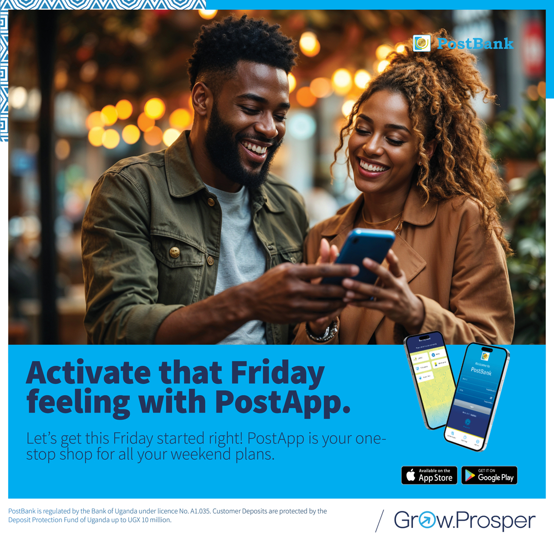 postbankug's tweet image. Kickstart your weekend vibes with the PostApp! From bill payments to shopping, you can do it all with just a click. Download the PostApp and let the Friday fun begin!

Apple Store- nuel.ink/f6ZoMX
Play store- nuel.ink/QYPFPe

#PostApp #PostBankUganda #GrowProsper