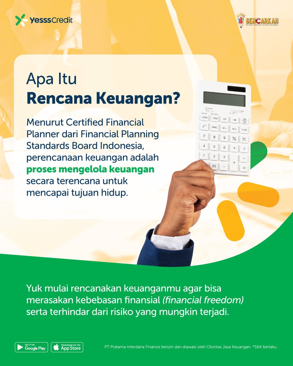 Cukup liburan aja yang cuma jadi wacana, tapi kalau soal keuangan harus TERENCANA! ✊😎

Yuk mulai rencanakan keuanganmu!

#GENCARKAN #GerakanNasionalCerdasKeuangan #literasikeuangan #YesssCredit #yessscicil #PembiayaanKonsumen #Pembiayaan #RencanaKeuangan