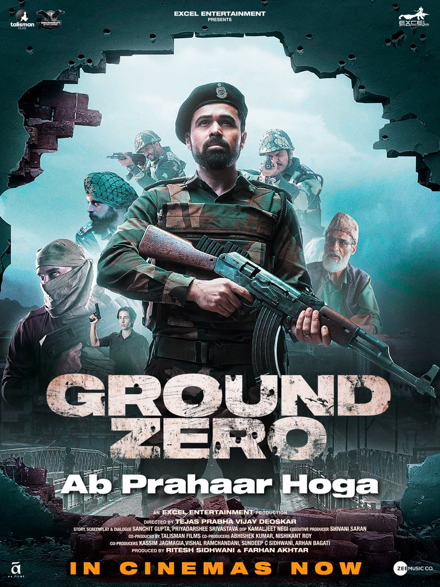 Excel Entertainment (@excelmovies) on Twitter photo #GroundZero now in theatres near you. Book your tickets now!
<a href="/emraanhashmi/">Emraan Hashmi</a> <a href="/SaieTamhankar/">Sai</a> <a href="/zyhssn/">Zoya Hussain</a> <a href="/rdeepakparamesh/">Deepak Paramesh</a> #LalitPrabhakar #RockeyRaina <a href="/tejasdeoskar/">Tejas Prabha Vijay Deoskar ๐ฎ๐ณ</a> <a href="/ritesh_sid/">Ritesh Sidhwani</a> <a href="/FarOutAkhtar/">Farhan Akhtar</a> <a href="/sanchit421/">Sanchit Gupta</a> <a href="/iampriyadarshee/">Priyadarshee</a> @J10kassim <a href="/vishalrr/">Vishal Ramchandani</a> #SundeepSidhwani <a href="/Sheksabhi/">Abhishek kumar</a> <a href="/Roynishikant/">Nishikant Roy</a> #GroundZero now in theatres near you. Book your tickets now!
<a href="/emraanhashmi/">Emraan Hashmi</a> <a href="/SaieTamhankar/">Sai</a> <a href="/zyhssn/">Zoya Hussain</a> <a href="/rdeepakparamesh/">Deepak Paramesh</a> #LalitPrabhakar #RockeyRaina <a href="/tejasdeoskar/">Tejas Prabha Vijay Deoskar ๐ฎ๐ณ</a> <a href="/ritesh_sid/">Ritesh Sidhwani</a> <a href="/FarOutAkhtar/">Farhan Akhtar</a> <a href="/sanchit421/">Sanchit Gupta</a> <a href="/iampriyadarshee/">Priyadarshee</a> @J10kassim <a href="/vishalrr/">Vishal Ramchandani</a> #SundeepSidhwani <a href="/Sheksabhi/">Abhishek kumar</a> <a href="/Roynishikant/">Nishikant Roy</a>