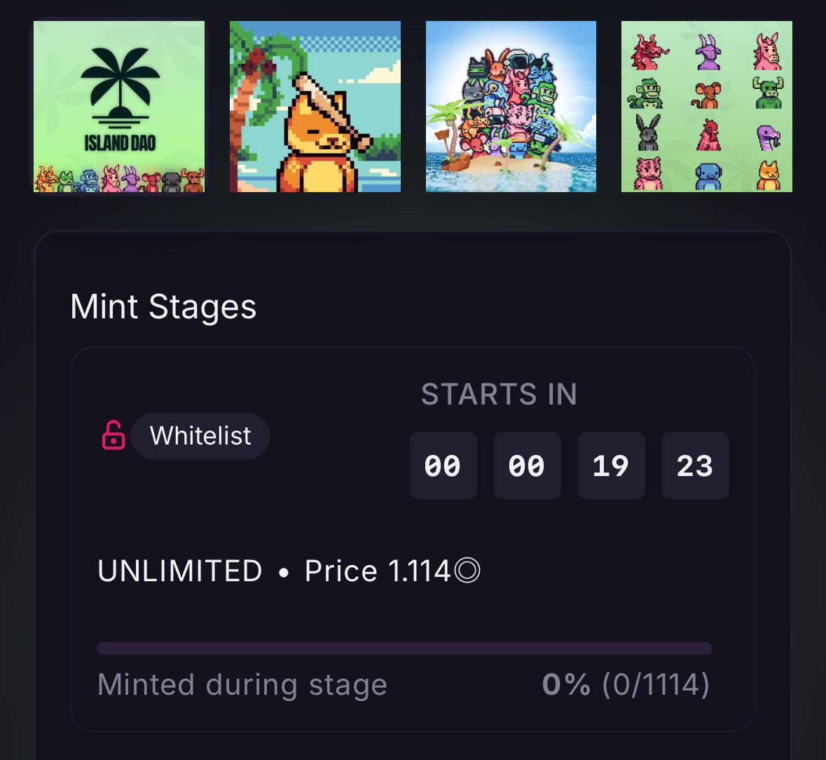Whale's Friend (@whalesfriend) on Twitter photo Are you ready to mint? <a href="/islanddao/">IslandDAO 🏝️</a>
20 minutes remaining 🚀🚀🚀
Find us at magiceden.io/launchpad/isla…
Or come vibe with us at <a href="/SolanaCrossroad/">Solana Crossroads ✨ ISTANBUL</a> Are you ready to mint? <a href="/islanddao/">IslandDAO 🏝️</a>
20 minutes remaining 🚀🚀🚀
Find us at magiceden.io/launchpad/isla…
Or come vibe with us at <a href="/SolanaCrossroad/">Solana Crossroads ✨ ISTANBUL</a>